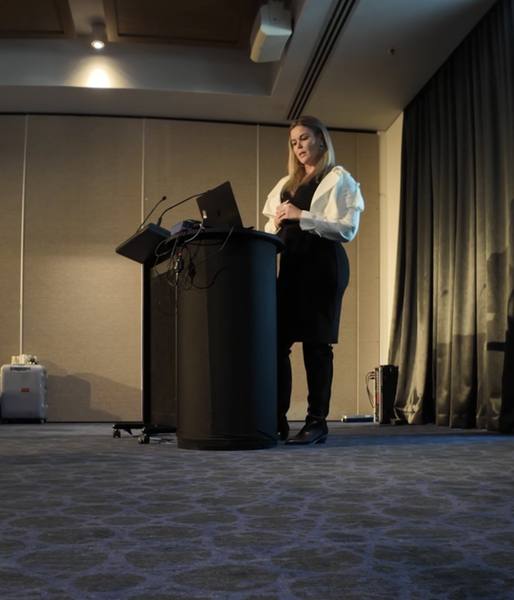 Briar Jessica presenting at a marketing conference